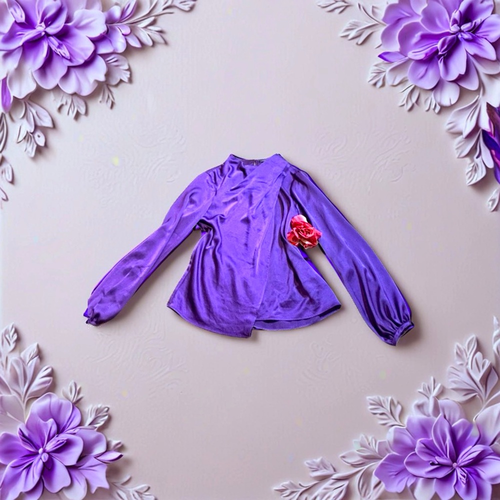 Gorgeous, limited edition, purple, silky, blouse, size, small, medium